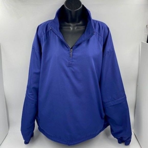 Men's Performance Golf "Pro Tour" Blue Mesh-Lined Jacket w-Removable Sleeves - Picture 1 of 8
